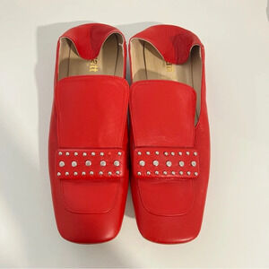 Vera Pelle bagatt  red leather loafers size 38
